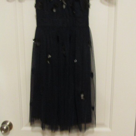 NWT Gianni Bini Party Dress Twilight Navy Blue Sz 10 Tulle Sequins Cutout Back - Picture 4 of 6